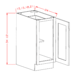 SD-B15FH-Shaker-Dove Base Cabinets-Full Height Single Door Bases - Image 6