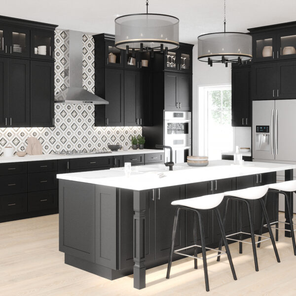 SB-U309024 Shaker BLACK Tall Cabinets