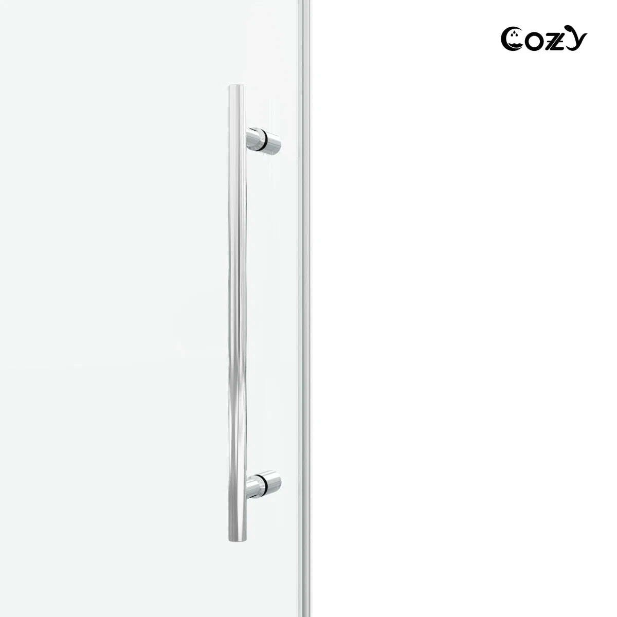 Cozy 44"-49"W x 76"H Frameless Single Sliding Shower Door, 3/8" Tempered Glass - Image 4