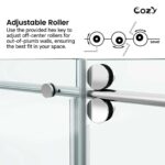 Cozy 44"-49"W x 76"H Frameless Single Sliding Shower Door, 3/8" Tempered Glass - Image 5