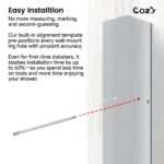 Cozy 44"-49"W x 76"H Frameless Single Sliding Shower Door, 3/8" Tempered Glass - Image 7
