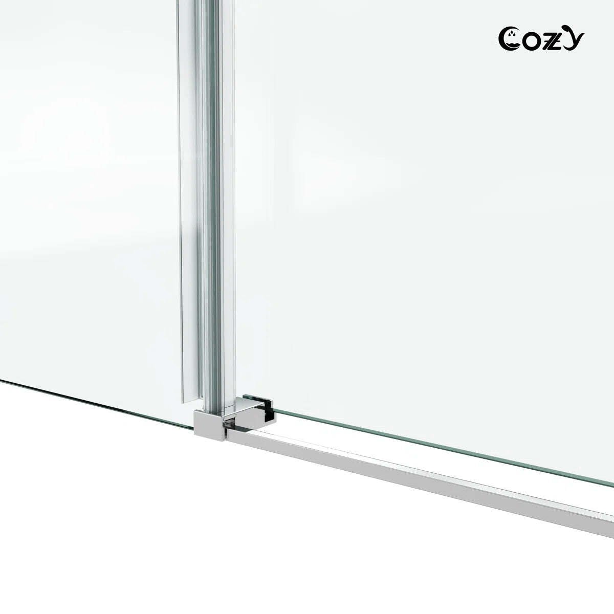 Cozy 50"-55"W x 76"H Frameless Single Sliding Shower Door, 3/8" Tempered Glass - Image 11