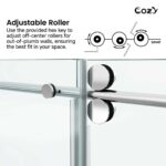 Cozy 50"-55"W x 76"H Frameless Single Sliding Shower Door, 3/8" Tempered Glass - Image 12