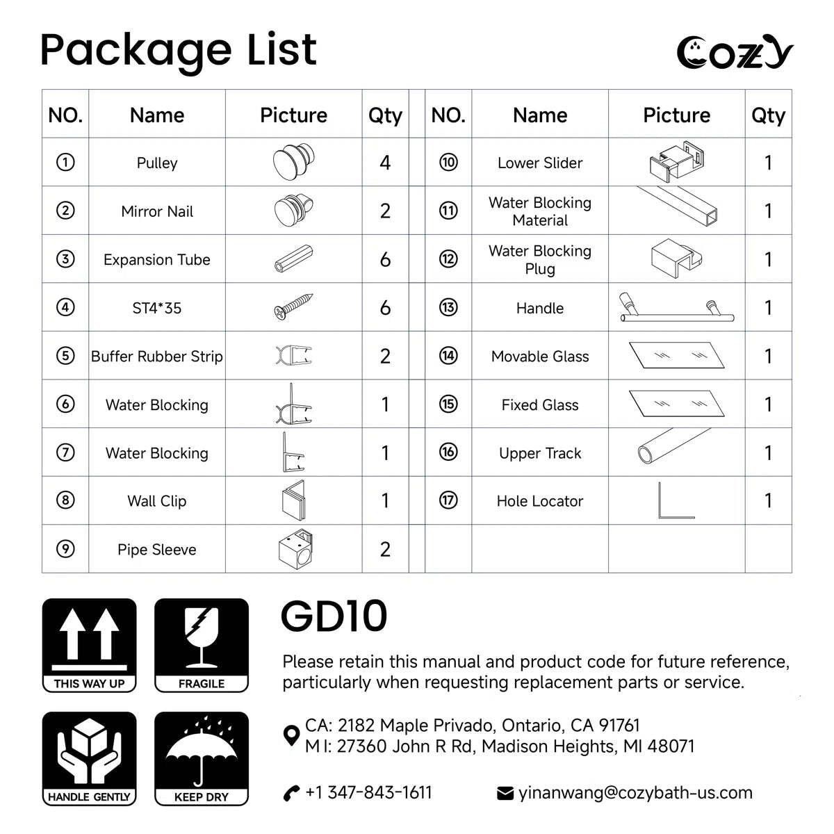 Cozy 50"-55"W x 76"H Frameless Single Sliding Shower Door, 3/8" Tempered Glass - Image 4