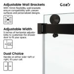 56-61" W x 66" H Frameless Double Sliding Tub Door - Image 3