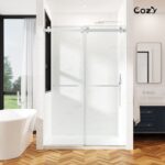 Cozy 50-55" W x 76" H Frameless Double Sliding Shower Door - 3/8" Clear Tempered Glass