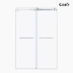 Cozy 44"-49"W x 76"H Frameless Double Sliding Shower Door, 3/8" Tempered Glass - Image 2