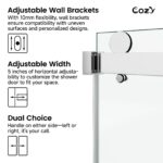 56-61" W x 66" H Frameless Double Sliding Tub Door - Image 15