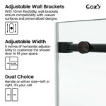 Cozy 44"-49"W x 76"H Frameless Single Sliding Shower Door, 3/8" Tempered Glass - Image 3