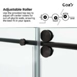 Cozy 44"-49"W x 76"H Frameless Single Sliding Shower Door, 3/8" Tempered Glass - Image 4