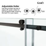 Cozy 44"-49"W x 76"H Frameless Single Sliding Shower Door, 3/8" Tempered Glass - Image 4