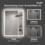 20" x 28" LED Bathroom Vanity Mirror – Wall-Mounted, Dimmable, Anti-Fog, Tempered Glass - Image 9