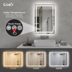 24" x 36" LED Bathroom Vanity Mirror – Wall-Mounted, Dimmable, Anti-Fog, Tempered Glass - Image 4