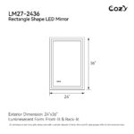 24" x 36" LED Bathroom Vanity Mirror – Wall-Mounted, Dimmable, Anti-Fog, Tempered Glass - Image 5