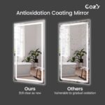 28" x 36" LED Bathroom Vanity Mirror – Wall-Mounted, Dimmable, Anti-Fog, Tempered Glas - Image 3