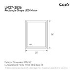 28" x 36" LED Bathroom Vanity Mirror – Wall-Mounted, Dimmable, Anti-Fog, Tempered Glas - Image 5