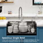 Stainless Steel Kitchen Sink, 33″x22″ Single Bowl, Overmount Handmade Sink in Black, with Cutting Board, Colander, SS-BL01D-332208-2 - Image 3