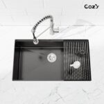 33″x19″ Stainless Steel Kitchen Sink, Single Bowl, Undermount Handmade Sink in Brushed, with Cutting Board, Colander, SS-BR07D-331908 - Image 6