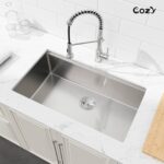 33″x19″ Stainless Steel Kitchen Sink, Single Bowl, Undermount Handmade Sink in Brushed, with Cutting Board, Colander, SS-BR07D-331908 - Image 18