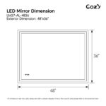 48" x 36" LED Bathroom Vanity Mirror – Wall-Mounted, Dimmable, Anti-Fog, Tempered Glass - Image 5