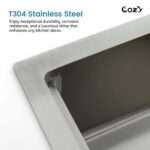 Stainless Steel Kitchen Sink, 30″x22″ Single Bowl, Overmount Handmade Sink in Black, with Cutting Board, Colander, SS-BR01D-302208 - Image 15