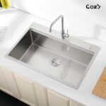 Stainless Steel Kitchen Sink, 30″x22″ Single Bowl, Overmount Handmade Sink in Black, with Cutting Board, Colander, SS-BR01D-302208 - Image 18