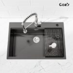 Stainless Steel Kitchen Sink, 30″x22″ Single Bowl, Overmount Handmade Sink in Brushed, with Cutting Board, Colander, SS-BR01D-302208 - Image 21