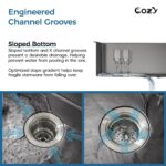 33" L Undermount Single Bowl Stainless Steel Kitchen Sink with Basket Strainer - Image 6