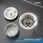33" L Undermount Single Bowl Stainless Steel Kitchen Sink with Basket Strainer - Image 8