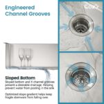 Stainless Steel Kitchen Sink, 36″x22″ Single Bowl, Overmount Handmade Sink in Brushed, with Cutting Board, Colander, Grid, SS-BR01-362208 - Image 11