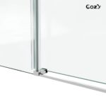 56-61" W x 72" H Frameless Single Sliding Shower Door with 3/8" (10mm) Clear Tempered Glass, Shatter-Resistant Film - Image 5