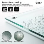 62-67" W X 76" H Frameless Single Sliding Shower Door with 3/8" (10mm) Clear Tempered Glass, Shatter-Resistant Film - Image 11