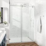 68-73" W X 76" H Frameless Single Sliding Shower Door with 3/8" (10mm) Clear Tempered Glass, Shatter-Resistant Film - Image 6