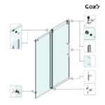 68-73" W X 76" H Frameless Single Sliding Shower Door with 3/8" (10mm) Clear Tempered Glass, Shatter-Resistant Film - Image 11
